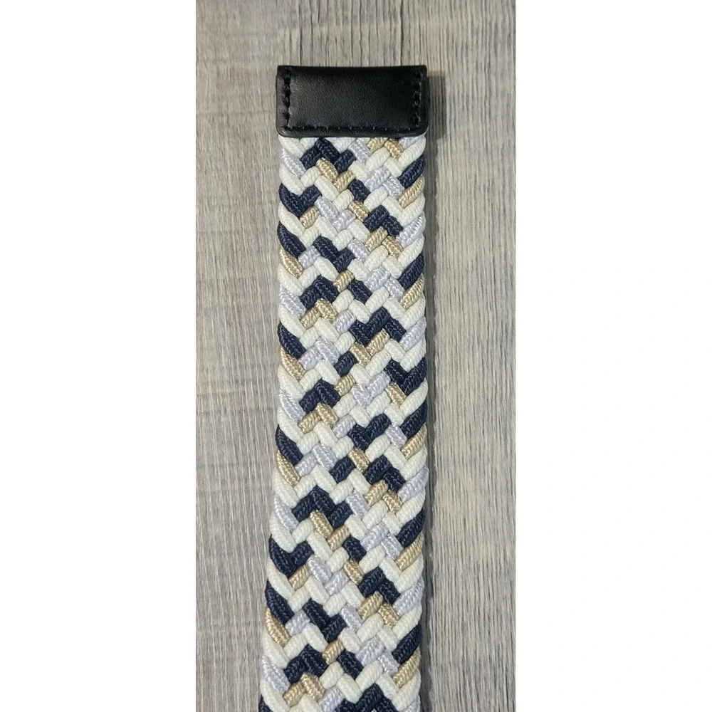 Nike Mens G-Flex Woven Stretch Golf Belt Navy White Khaki PS5045911A M 34-36